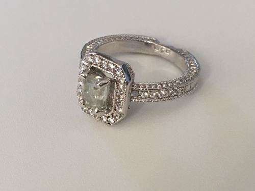 Grand Vintage Moissanite Ring with accents